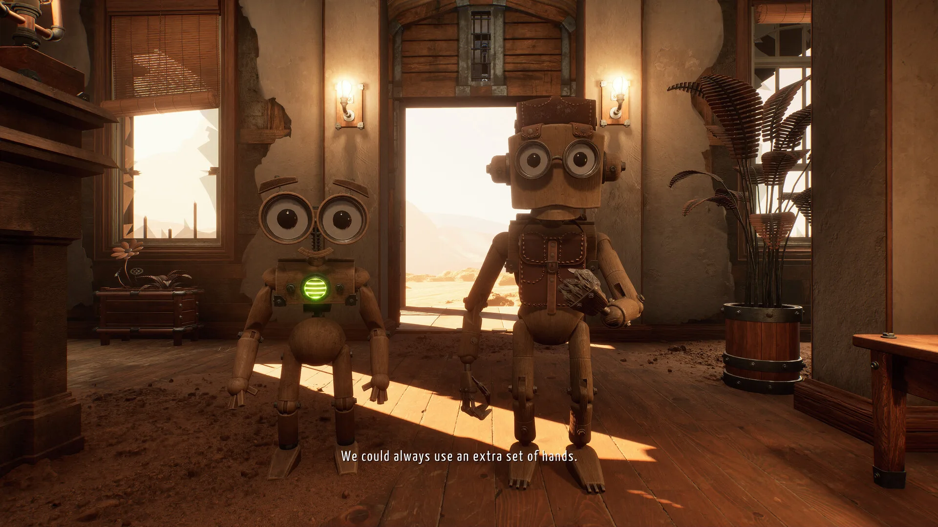 Two wooden Vessel characters in GRAIN ROT
